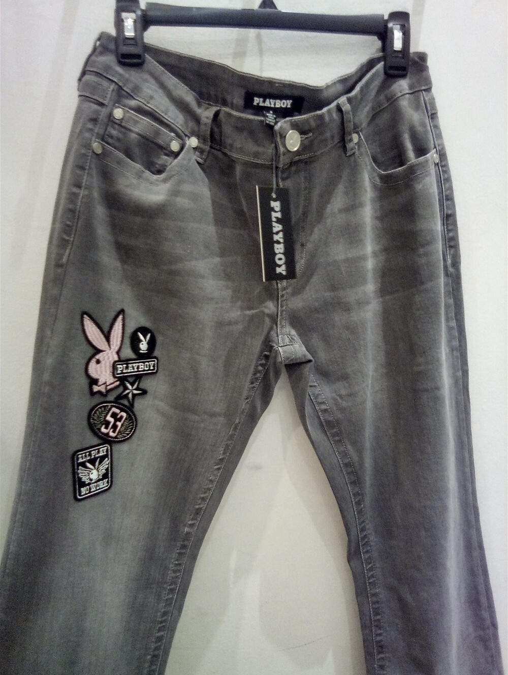 Women's Faded Black Playboy Jeans